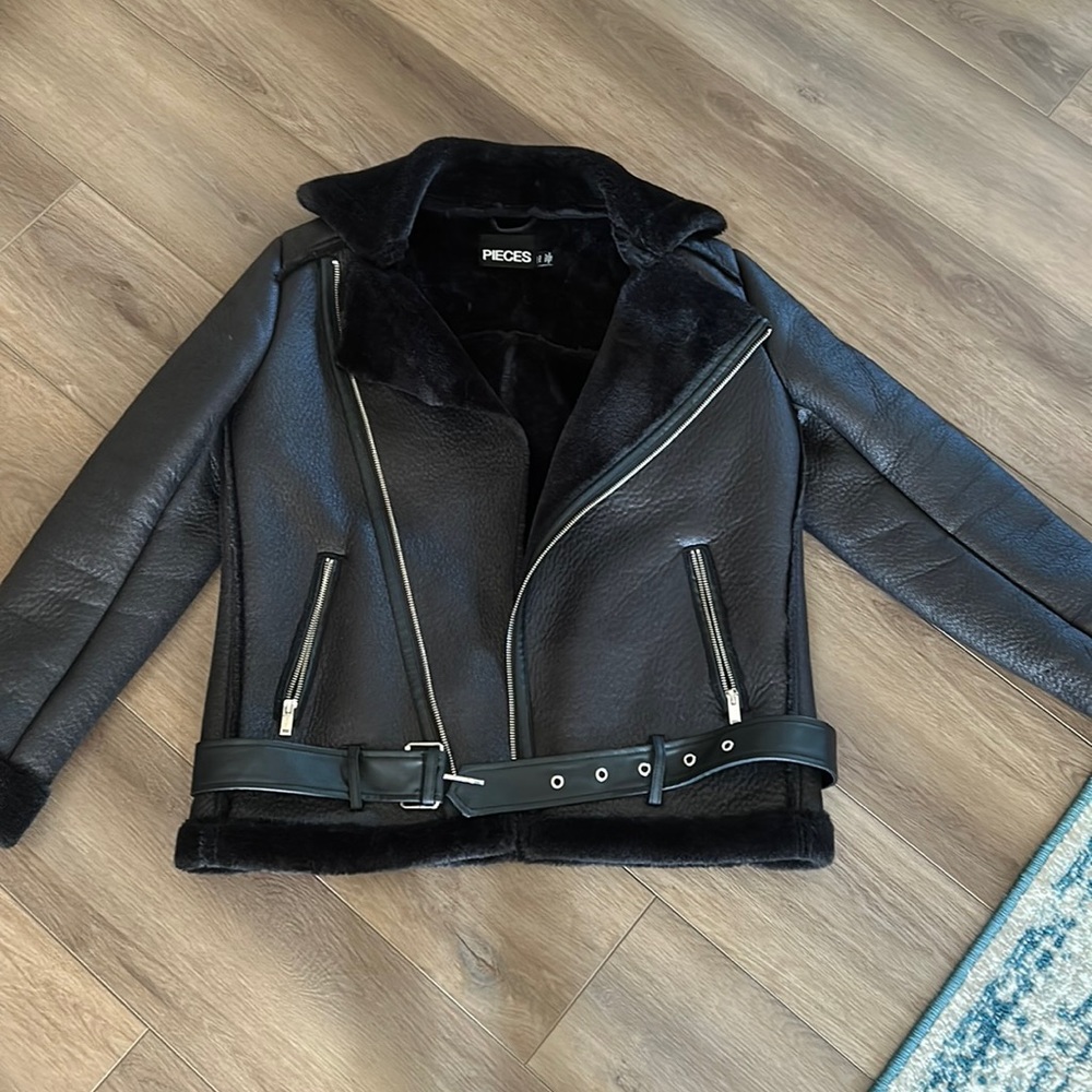Oversized moto style jacket